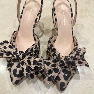 Loeffler Randall Black and Tan Bow Heels
